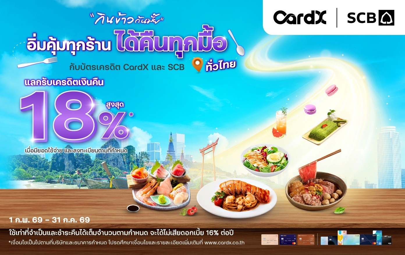 CardX–SCB รับเทรนด์กินนอกบ้านคึกคัก ส่งแคมเปญ'กินข้าวกันมั๊ย อิ่มคุ้มทุกร้านได้คืนทุกมื้อ'